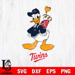 Minnesota Twins Donald Duck Heart Baseball Svg Eps Dxf Png File,MLB File Cut ,Baseball Digital Download , Instant Download, Svg Files