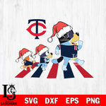 Minnesota Twins Family Bluey Walking Christmas Svg Eps Dxf Png File, Digital Download, Instant Download