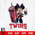 Minnesota Twins Minnie Mouse Fan And Coffee Svg Eps Dxf Png File, Digital Download, Instant Download