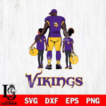 Minnesota Vikings 3 Father and son Rugby SVG DXF EPS PNG FILE,NFL SVG, Father day Digital Download,Instant Download, Silhouette