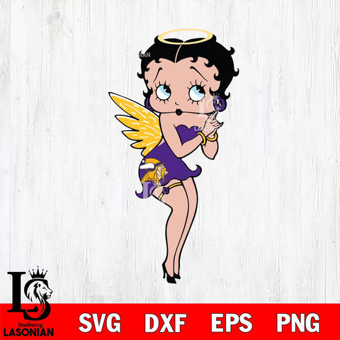 Minnesota Vikings Betty Boop Angel Svg Eps Dxf Png File, Digital Download, Instant Download