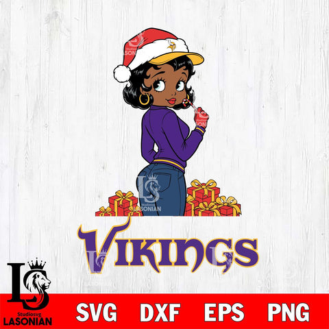 Minnesota Vikings Betty Boop Back File Cut, NFL SVG DXF EPS PNG PDF File, Digital Download , Criucut , Silhouette