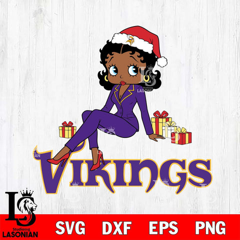 Minnesota Vikings Betty Boop Christmas fan File Cut, NFL SVG DXF EPS PNG PDF File, Digital Download , Criucut , Silhouette