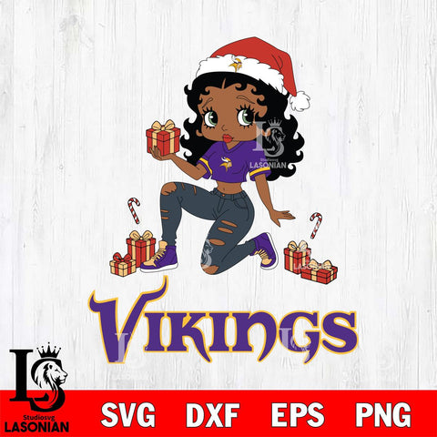 Minnesota Vikings Betty Boop Gift File Cut, NFL SVG DXF EPS PNG PDF File, Digital Download , Criucut , Silhouette