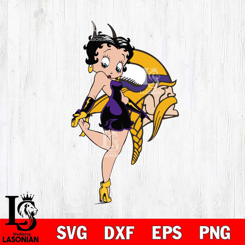 Minnesota Vikings Betty Boop Girl Fan Svg Eps Dxf Png File, Digital Download, Instant Download