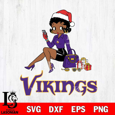 Minnesota Vikings Betty Boop Phone File Cut, NFL SVG DXF EPS PNG PDF File, Digital Download , Criucut , Silhouette