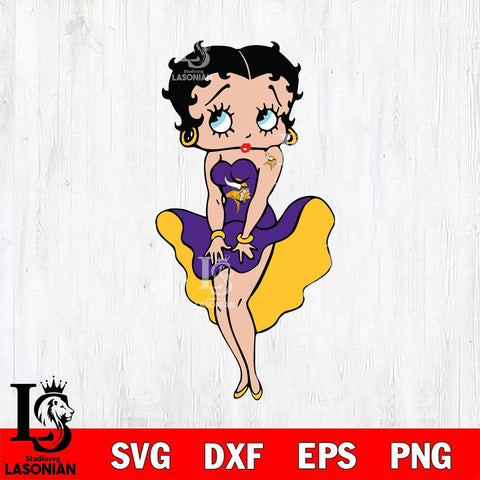 Minnesota Vikings Betty Boop Sexy Cheering Svg Eps Dxf Png File, Digital Download, Instant Download