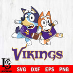 Minnesota Vikings Bluey Chilli NFL Svg Eps Dxf Png File, Digital Download, Instant Download
