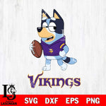 Minnesota Vikings Bluey Football Sport Svg Eps Dxf Png File, Digital Download ,Instant Download, Cricut File