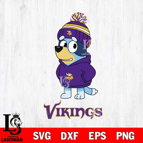 Minnesota Vikings Bluey Hoodie rugby Svg Eps Dxf Png File, Digital Download ,Instant Download, Cricut File