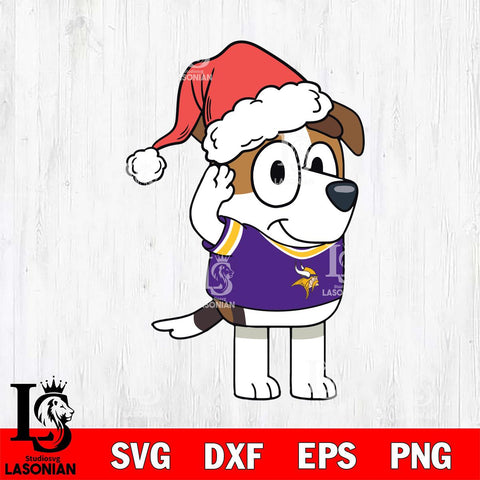Minnesota Vikings Bluey Jack Christmas Svg Eps Dxf Png File, Digital Download, Instant Download