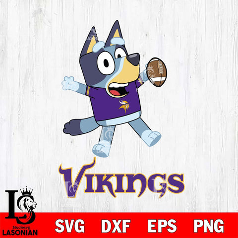 Minnesota Vikings Bluey Sport Football Cricut Files,Bluey Svg file,Digital Download ,Instant Download