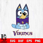 Minnesota Vikings Bluey Styles Football Cricut Files,Bluey Svg file,Digital Download ,Instant Download