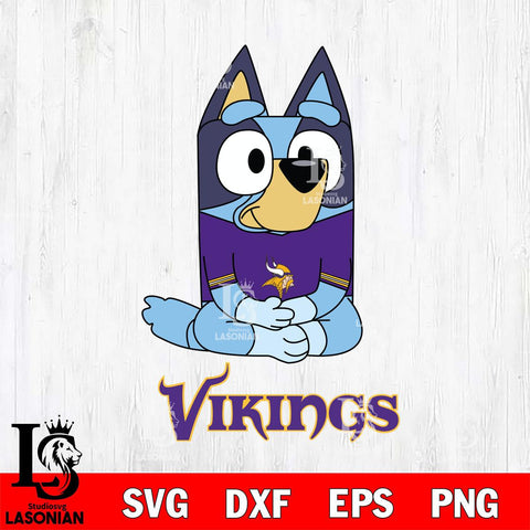 Minnesota Vikings Bluey Styles Football Cricut Files,Bluey Svg file,Digital Download ,Instant Download