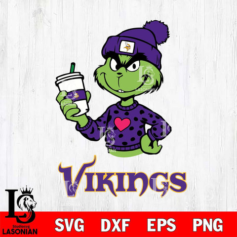 Minnesota Vikings Boujee Grinch Heart Christmas Svg Eps Dxf Png File,Cricut svg files, Digital Download, Instant Download