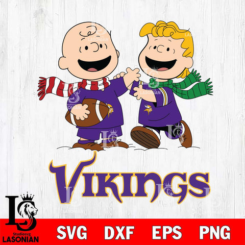 Minnesota Vikings Charlie Brown & Linus Football Cricut,Christmas SVG DXF EPS PNG FILE, Digital Download,Instant Download, Silhouette