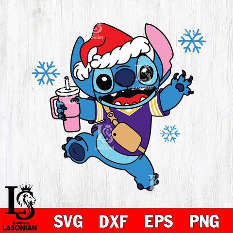 Minnesota Vikings Christmas Stitch With Tumbler Svg Eps Dxf Png File, Digital Download, Instant Download