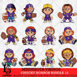 Minnesota Vikings Chucky Horror Bundle 12 SVG Svg Eps Dxf Png File, Bundle NFL svg, Digital Download, Instant Download