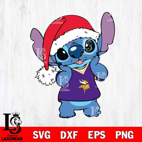Minnesota Vikings Cute Stitch Christmas Svg Eps Dxf Png File, Digital Download, Instant Download