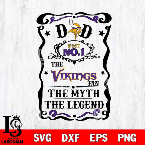 Minnesota Vikings Dad The Man The Myth The Legend Svg Eps Dxf Png File, Digital Download, Instant Download