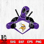 Minnesota Vikings Deadpool heart sport Svg Eps Dxf Png File, Digital Download, Instant Download