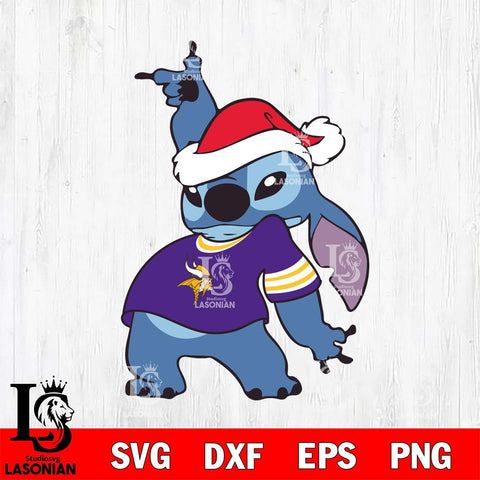 Minnesota Vikings Disney Lilo & Stitch Christmas Svg Eps Dxf Png File, Digital Download, Instant Download