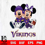 Minnesota Vikings Disney Mickey And Minnie Football Svg Eps Dxf Png File, NFL svg , Digital Download , Instant Download, Cricut File