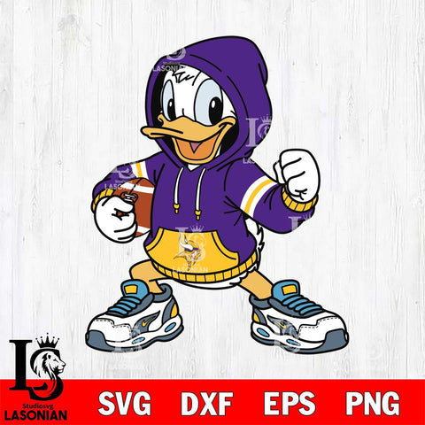 Minnesota Vikings Donald Duck Disney Christmas File Cut, NFL SVG DXF EPS PNG FILE, Digital Download , Criucut , Silhouette