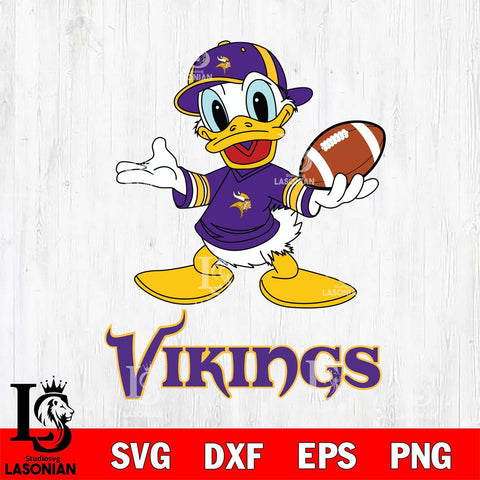 Minnesota Vikings Donald Duck Football Cricut, NFL SVG DXF EPS PNG FILE, Digital Download,Instant Download, Silhouette