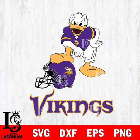 Minnesota Vikings Donald Duck Helmet Cricut, NFL SVG DXF EPS PNG FILE, Digital Download,Instant Download, Silhouette