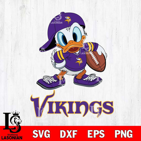 Minnesota Vikings Donald Duck Rugby Cricut, NFL SVG DXF EPS PNG FILE, Digital Download,Instant Download, Silhouette