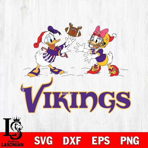 Minnesota Vikings Donald Duck & Daisy Duck Football Cricut,Christmas SVG DXF EPS PNG FILE, Digital Download,Instant Download, Silhouette
