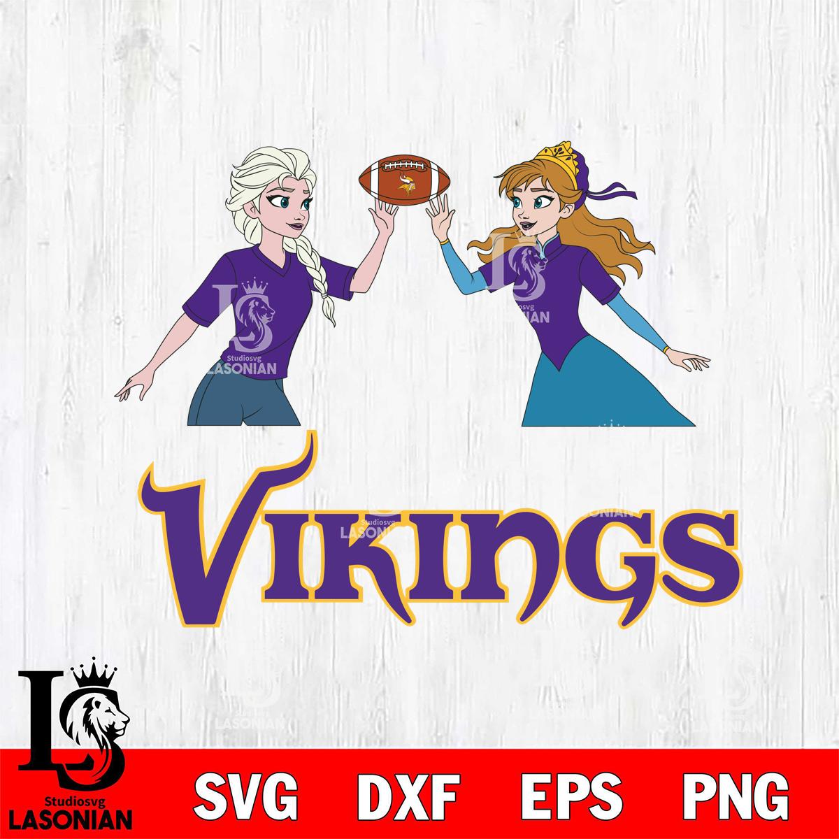 Minnesota Vikings Elsa & Anna Football – lasoniansvg