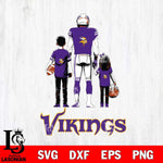 Minnesota Vikings Father And Child Football SVG DXF EPS PNG FILE,NFL SVG, Father day Digital Download,Instant Download, Silhouette