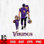 Minnesota Vikings Father And Son Football SVG DXF EPS PNG FILE,NFL SVG, Father day Digital Download,Instant Download, Silhouette