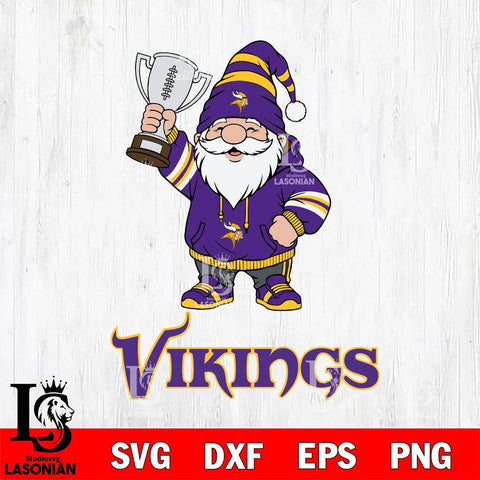Minnesota Vikings Gnome Champion File Cut, NFL SVG, Digital Download , CHRISTMAS Criucut , Silhouette