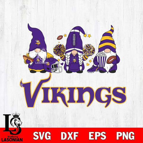 Minnesota Vikings Gnome Fan File Cut, NFL SVG, Digital Download , CHRISTMAS Criucut , Silhouette