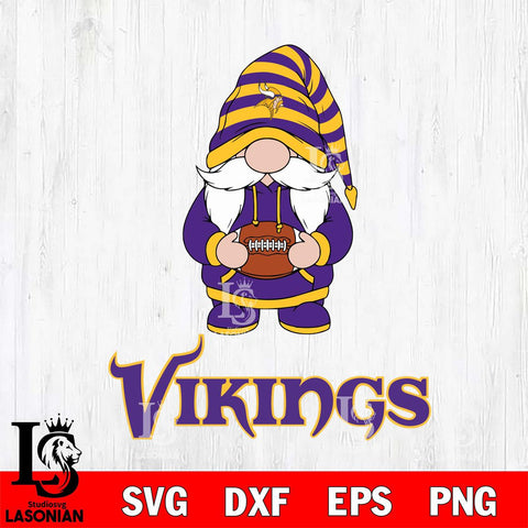 Minnesota Vikings Gnome Football File Cut, NFL SVG, Digital Download , CHRISTMAS Criucut , Silhouette