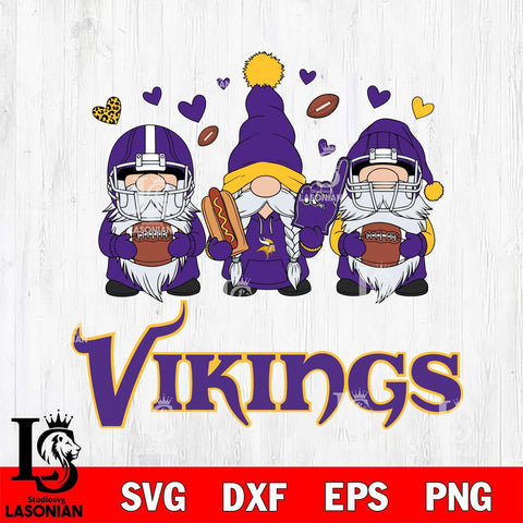 Minnesota Vikings Gnome Rugby File Cut, NFL SVG, Digital Download , CHRISTMAS Criucut , Silhouette