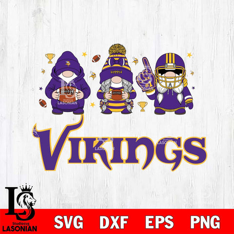 Minnesota Vikings Gnome #1 Football File Cut, NFL SVG, Digital Download , CHRISTMAS Criucut , Silhouette