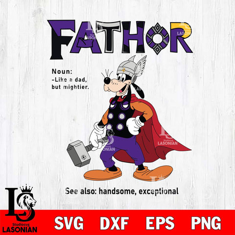 Minnesota Vikings Goofy Fathor Sport Svg Eps Dxf Png File, NFL File Cut,Digital Download,Instant Download,Disney Svg Files
