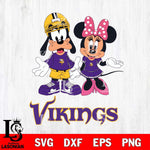Minnesota Vikings Goofy and Minnie mouse Football SVG DXF EPS PNG FILE,NFL Cricut ,Football Digital Download,Instant Download, Silhouette