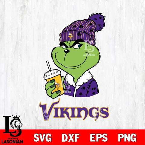 Minnesota Vikings Grinch Cofffe Christmas Svg Eps Dxf Png File,Cricut svg files, Digital Download, Instant Download