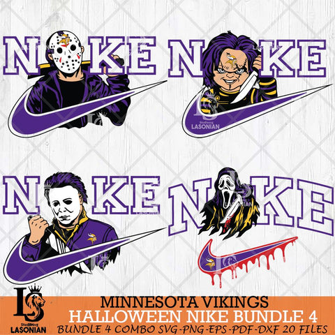 Minnesota Vikings Halloween NFL Bundle 4 Svg Eps Dxf Png File, Digital Download, Instant Download