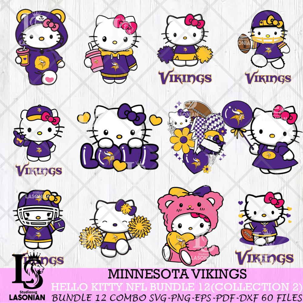 Minnesota Vikings Hello Kitty Bundle 12 SVG – lasoniansvg