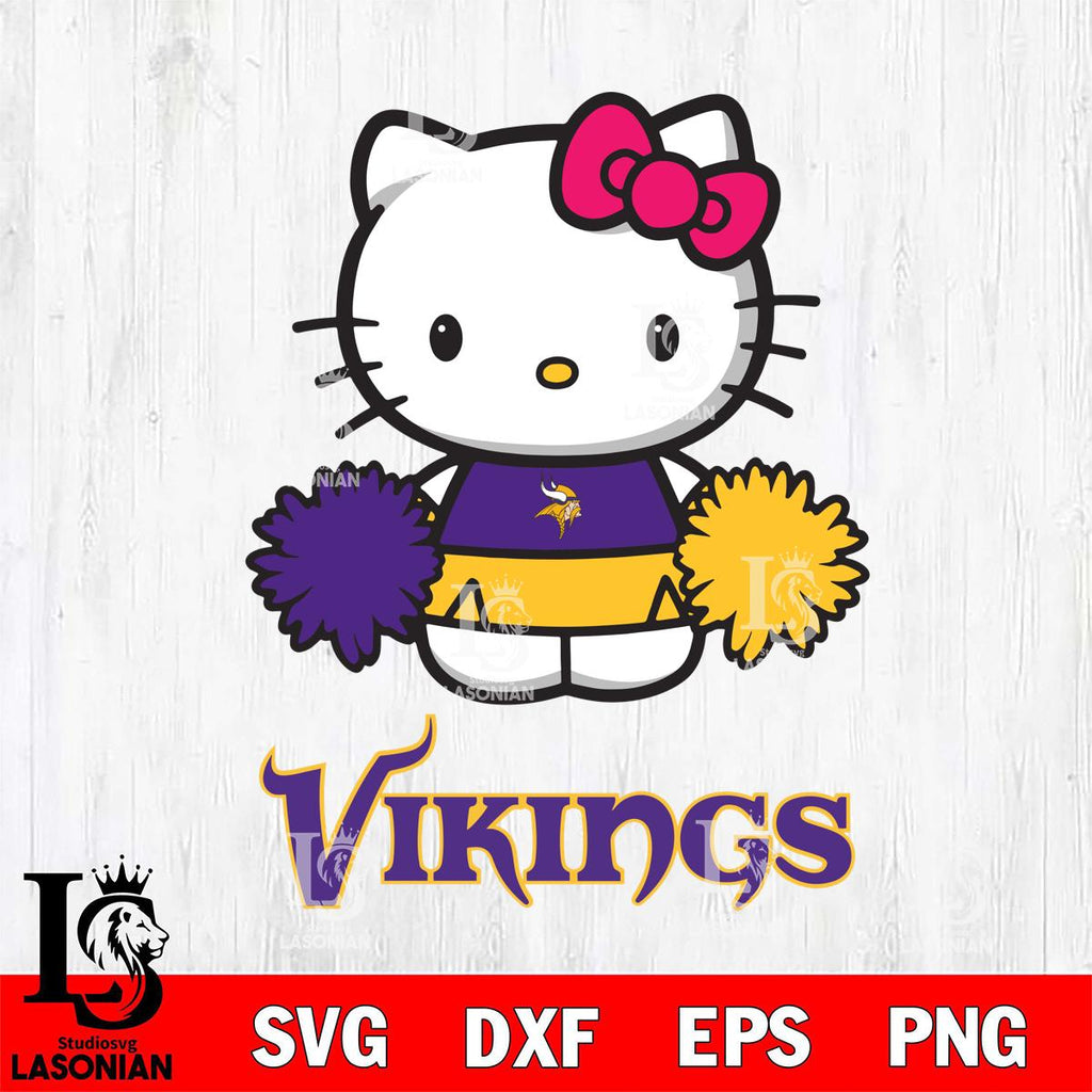 Minnesota Vikings Hello Kitty Cheerleader 2 – lasoniansvg