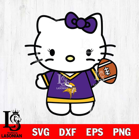 Minnesota Vikings Hello Kitty sport 7 Svg Eps Dxf Png File, Digital Download, Instant Download