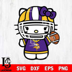 Minnesota Vikings Hello Kitty sport 9 Svg Eps Dxf Png File, Digital Download, Instant Download