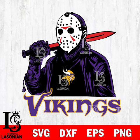 Minnesota Vikings Jason Voorhees Horror 12 Svg Eps Dxf Png File, NFL svg, Digital Download, Instant Download