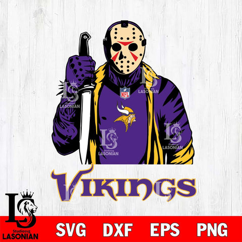 Minnesota Vikings Jason Voorhees Horror 3 Svg Eps Dxf Png File, NFL svg, Digital Download, Instant Download